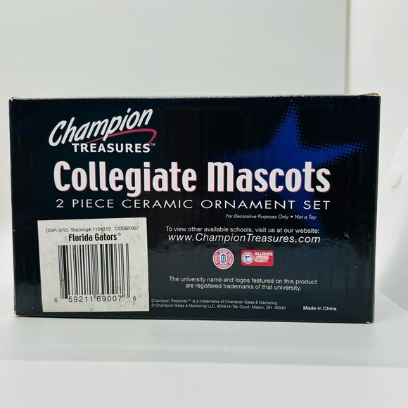 Florida Gators Christmas Ornaments Lot, 2 Ceramic Mascots, 1 Helmet SEC NCAA NIB - Picture 11 of 12